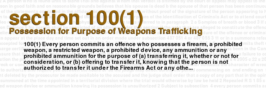 Possession for Purpose of Weapons Trafficking