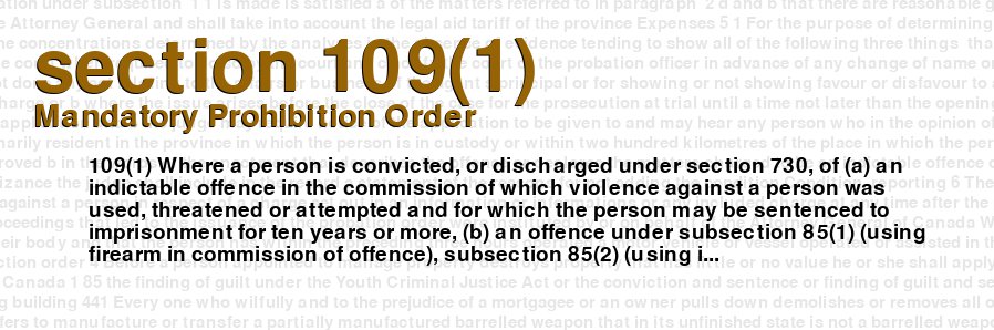 Mandatory Prohibition Order