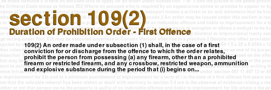 Duration of Prohibition Order - First Offence