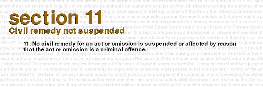 Civil remedy not suspended