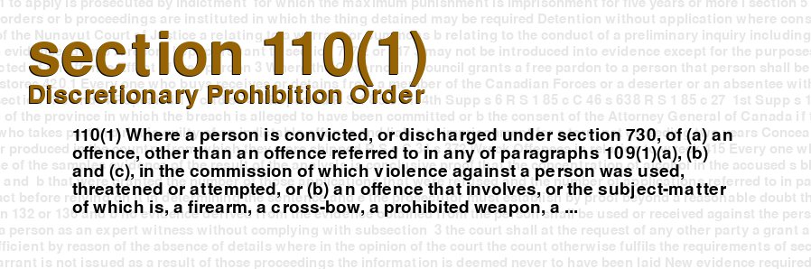 Discretionary Prohibition Order