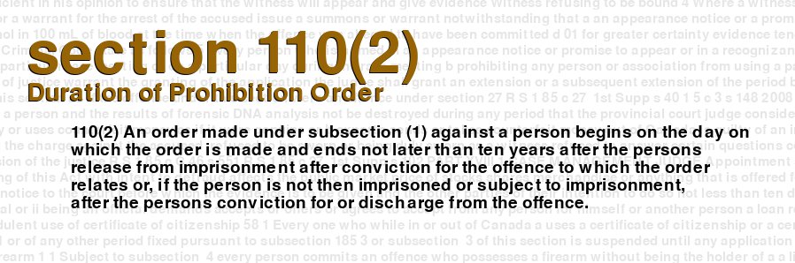 Duration of Prohibition Order