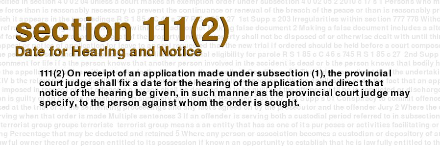 Date for Hearing and Notice