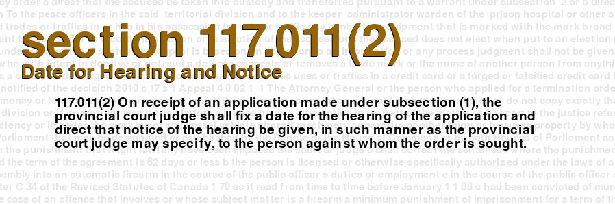 Date for Hearing and Notice