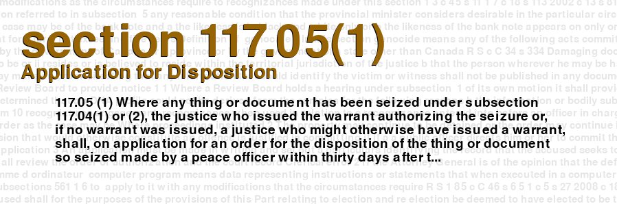 Application for Disposition