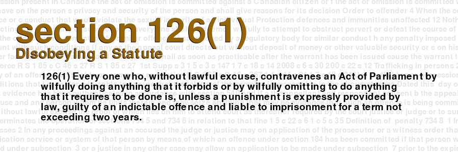 Disobeying a Statute