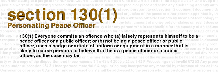 Personating Peace Officer