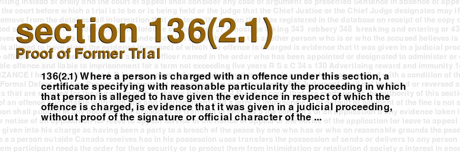 Proof of Former Trial