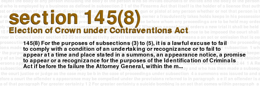Election of Crown under Contraventions Act