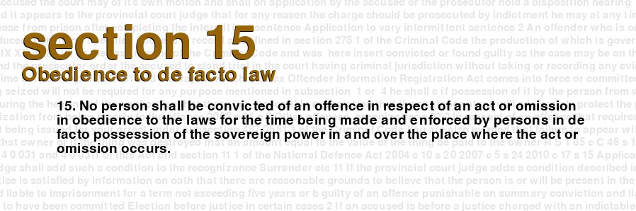 Obedience to de facto law