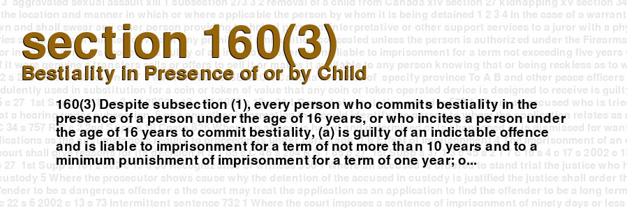 Bestiality in Presence of or by Child