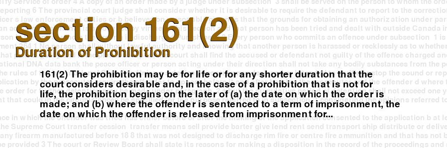 Duration of Prohibition
