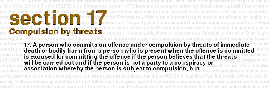 Compulsion by threats
