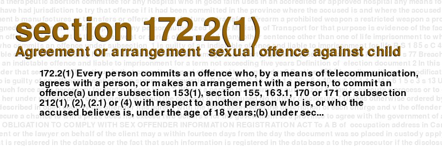 Agreement or arrangement  sexual offence against child