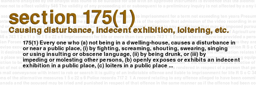 Causing disturbance, indecent exhibition, loitering, etc.