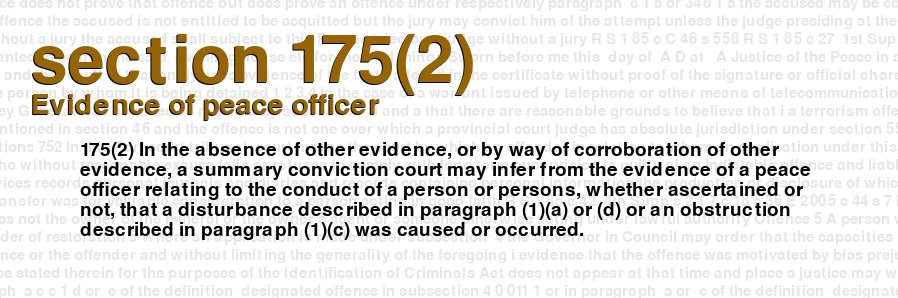 Evidence of peace officer