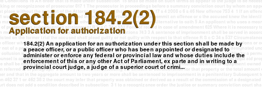 Application for authorization