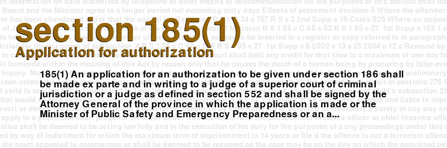 Application for authorization