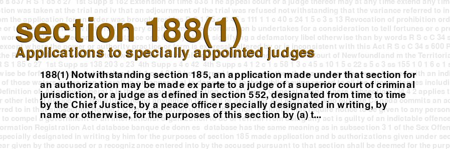 Applications to specially appointed judges