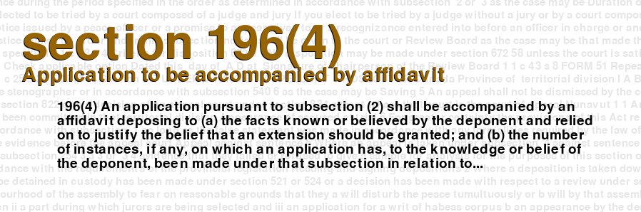 Application to be accompanied by affidavit