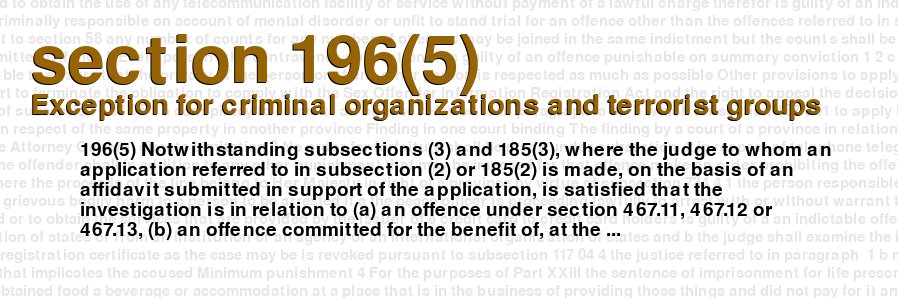 Exception for criminal organizations and terrorist groups