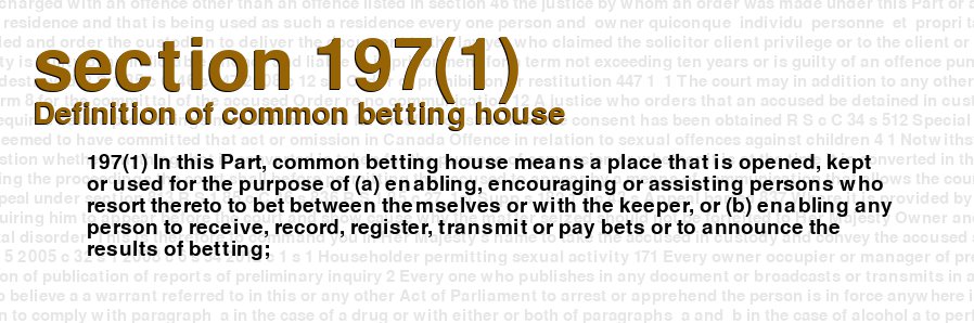 Definition of common betting house
