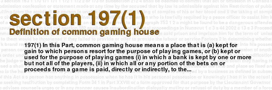 Definition of common gaming house