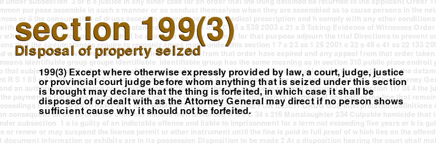 Disposal of property seized