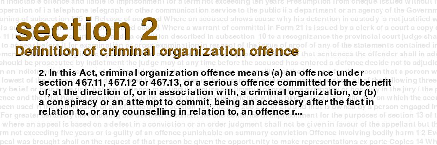 Definition of criminal organization offence