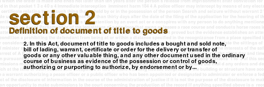 Definition of document of title to goods