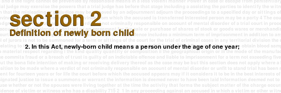 Definition of newly born child