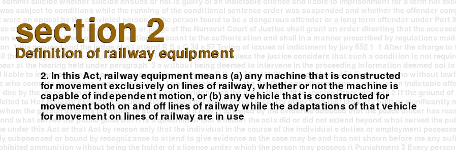 Definition of railway equipment