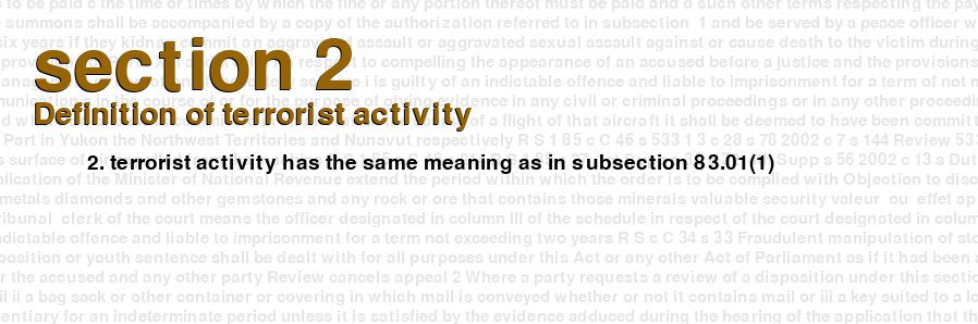 Definition of terrorist activity