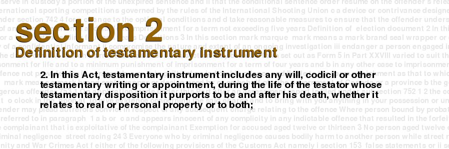 Definition of testamentary instrument