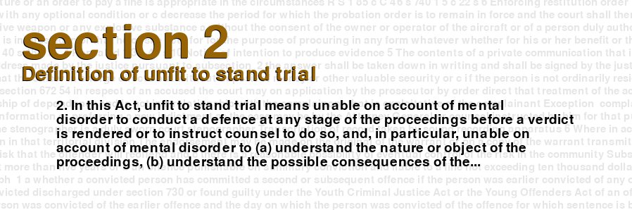 Definition of unfit to stand trial