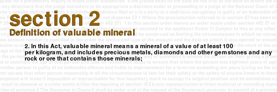 Definition of valuable mineral