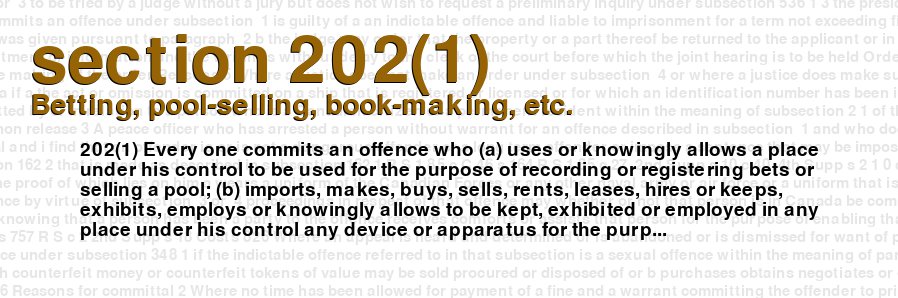 Betting, pool-selling, book-making, etc.