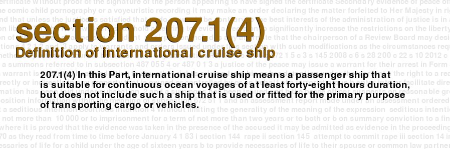 Definition of international cruise ship