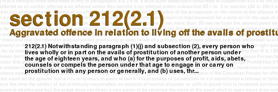Aggravated offence in relation to living off the avails of prostitution