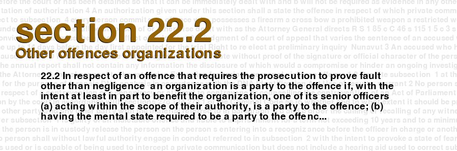 Other offences organizations