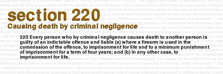 Causing death by criminal negligence