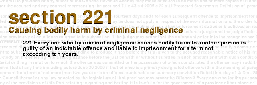 Causing bodily harm by criminal negligence
