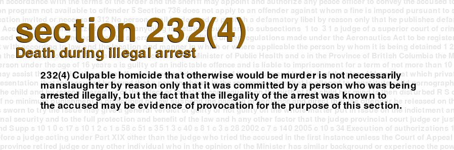 Death during illegal arrest