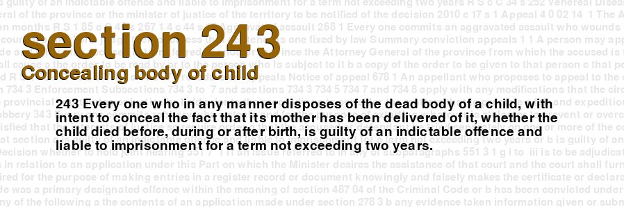 Concealing body of child