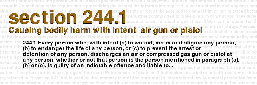 Causing bodily harm with intent  air gun or pistol