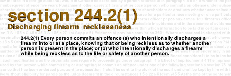 Discharging firearm  recklessness