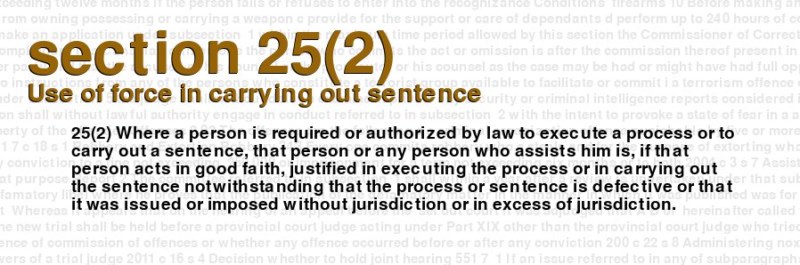 Use of force in carrying out sentence