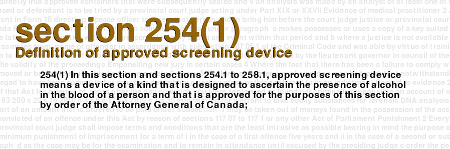 Definition of approved screening device