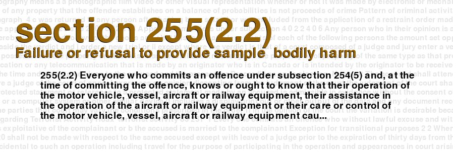 Failure or refusal to provide sample  bodily harm