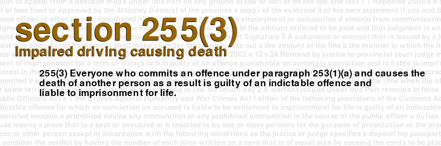 Impaired driving causing death